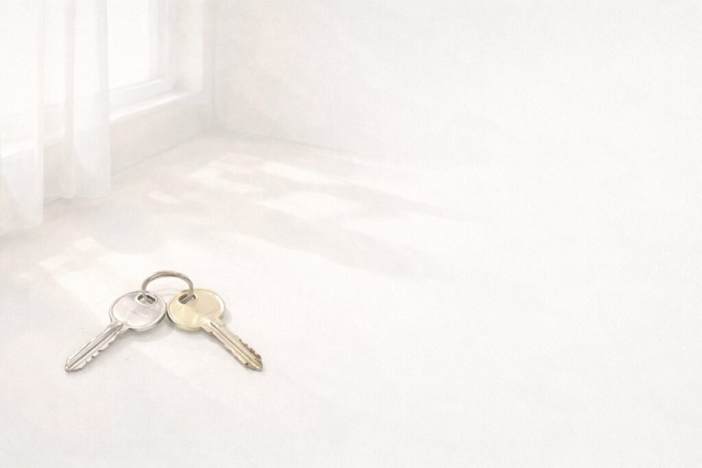 やさしい光がカギを照らすイラスト